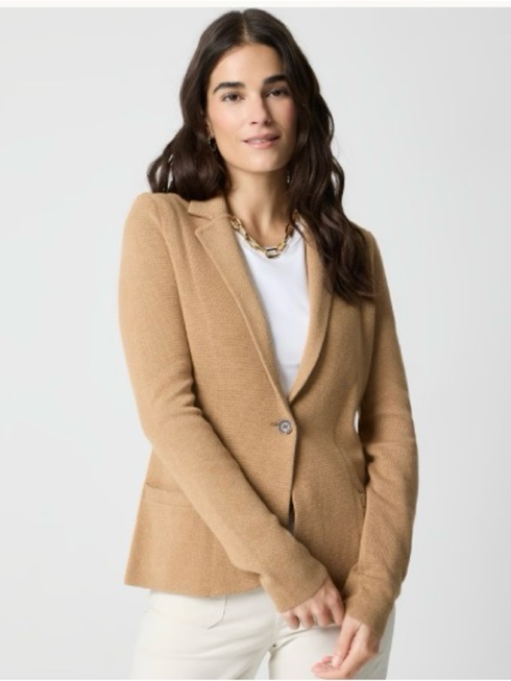 J. Crew Schoolboy Sweater Blazer Tan 100% Cotton Women’s XS